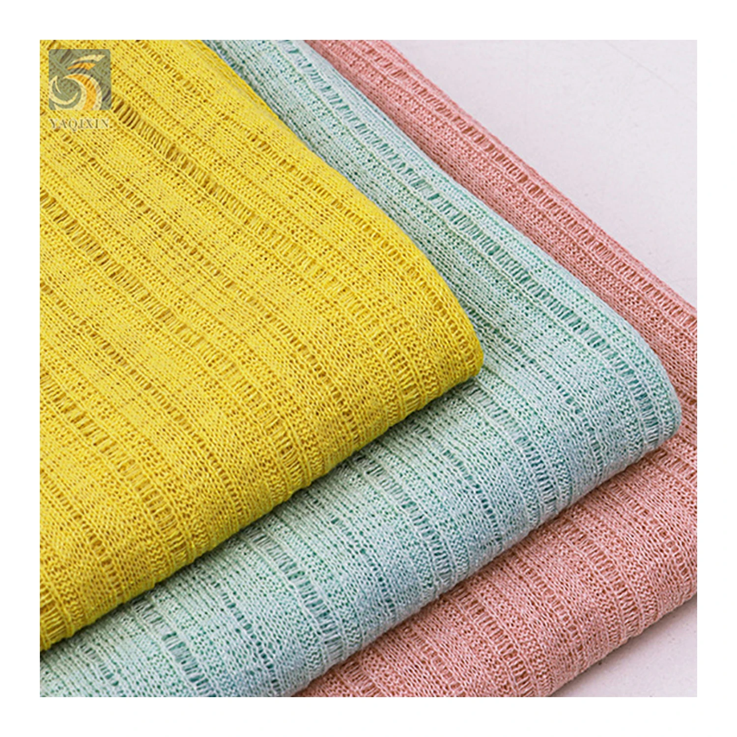 YX134 New Arrival Summer Polyester Women's Shirt Fabric 25% Rayon/75% Polyester Striped Knitted Fabric - 图片 3