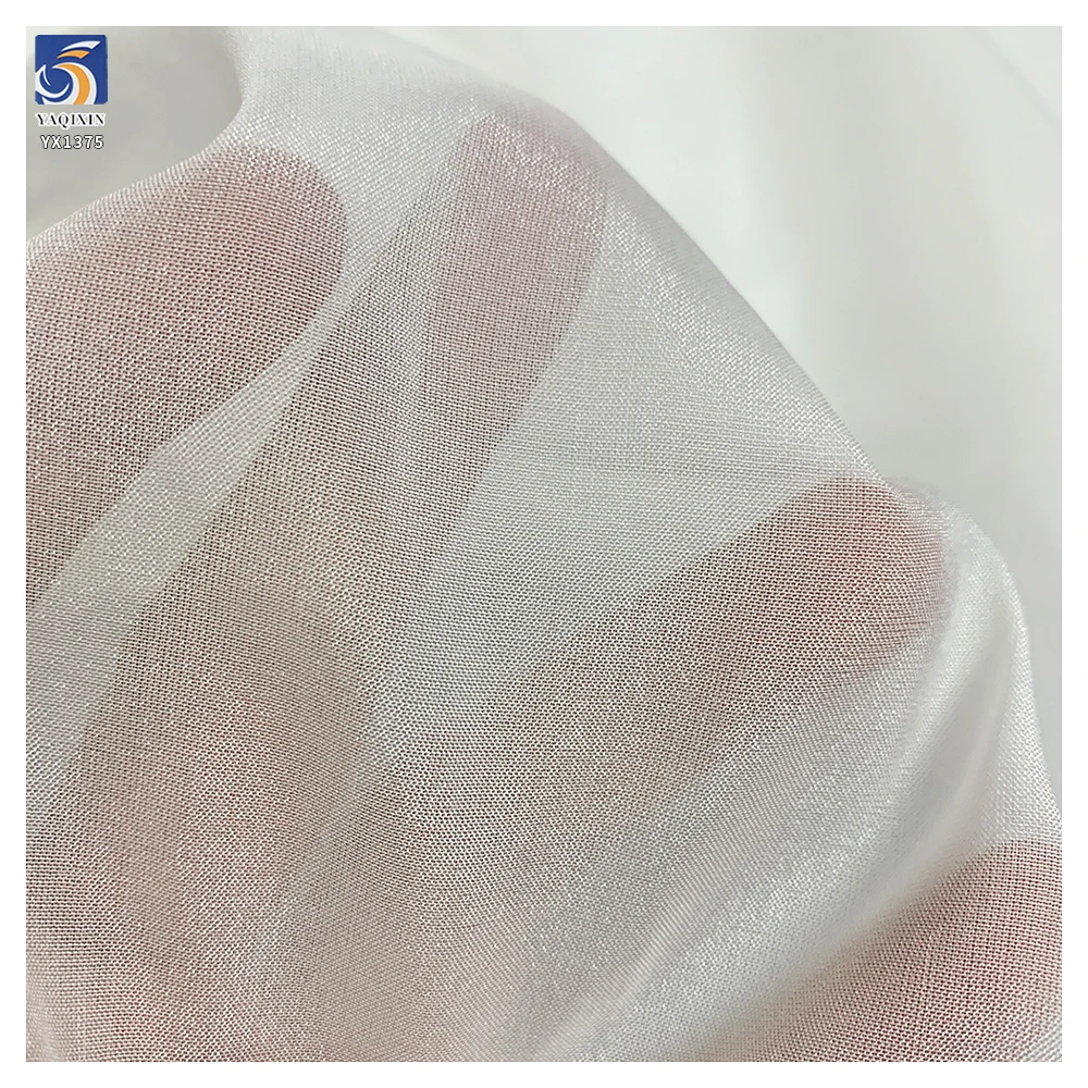 YX1375 Chinese Cheap Price 1 Yard Top Quality Density 80gsm Solid Glossy Chiffon Fabric for Sunscreen Dress - 图片 5
