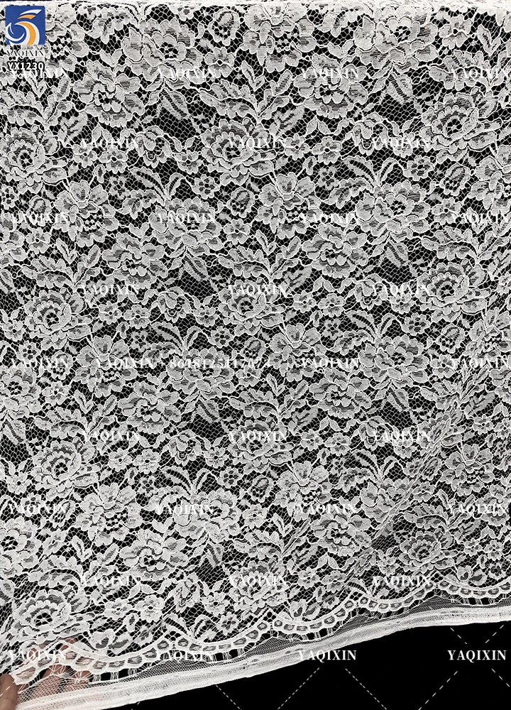 YX1229 Quick and Easy Custom Color 120g Woven Mesh Net Lace Fabric Cheap Polyester Mesh Wedding Chantilly Lace Fabric - 图片 4