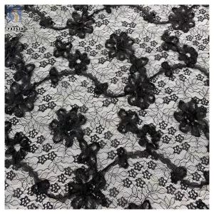 YX253 New Fashion Soft Polyester Lace With 3D Small Floral Patterns French Embroidery Chantilly Lace Fabric