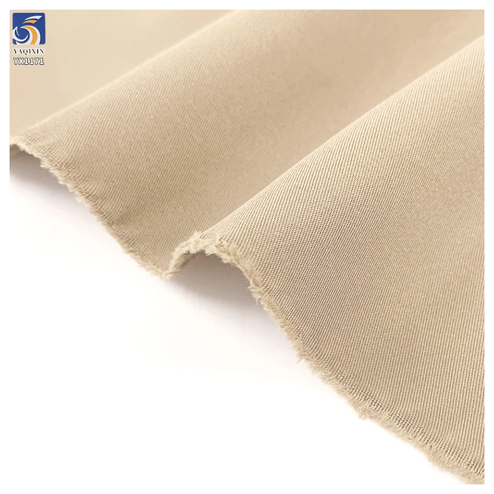 YX1171 China 100 Polyester Khaki Twill Fabric Roll Woven 240gsm 2/2 Cheap Thick Twill Fabric for Women's Pants Coats and Skirts - 图片 5