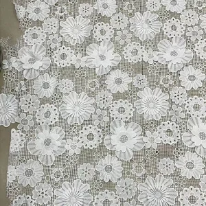 YX927 150gsm Sunflower Small Flowers Water-Soluble Computer Embroidery Skirt Fabric Hollow Water-Soluble Lace Fabrics - 100%...