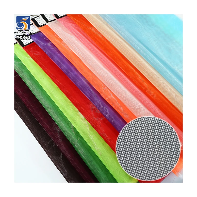 YX873 Wholesale Hard Feel Plain Tulle Width 160cm Knitted 40D 100 Polyester Shiny Mesh Fabric for Mosquito Nets Bags Skirt