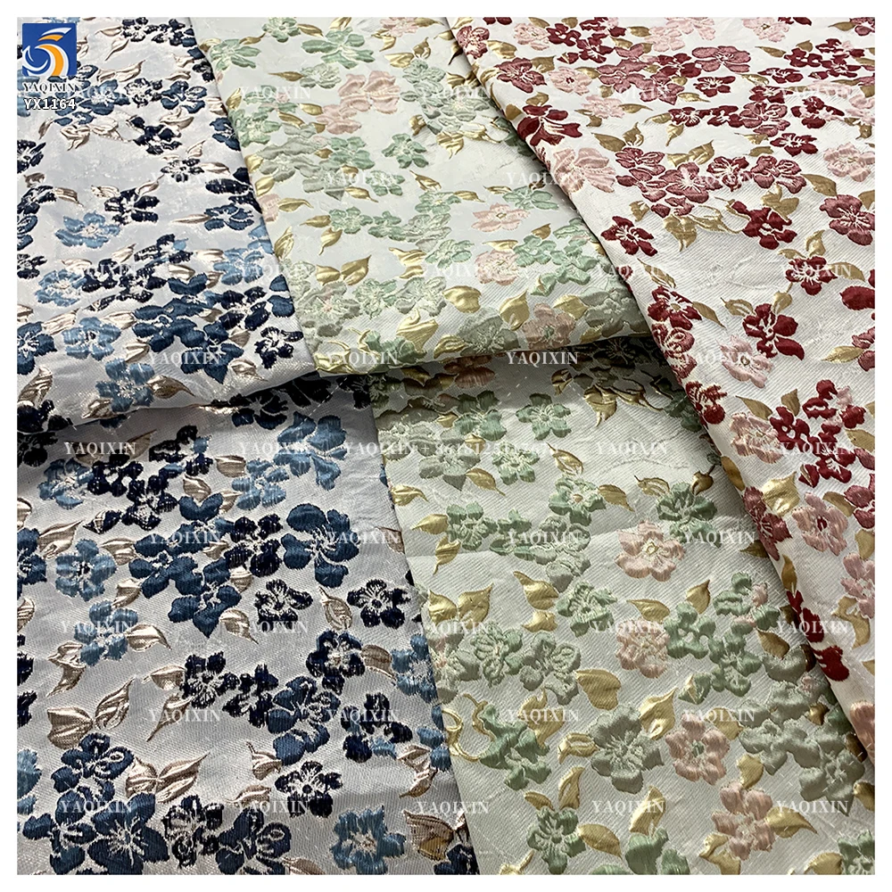 YX1164 180gsm Woven 100% Polyester 3D Jacquard Brocade Fabric Latest Woman Dresses for Clothing - 图片 3
