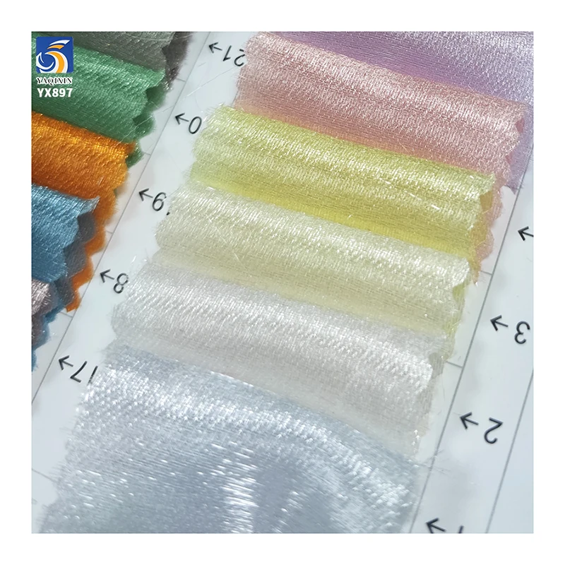 YX897 Wholesale 100% Polyester Glossy Thickened Woven Organza Fabric for Clothing Dance Costumes Minimum Order of 5 Yards - 图片 6