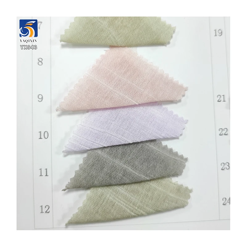 YX843 High Quality Two-color Sand Washing 80% Cotton 20% Nylon 130gsm Thickened Crepe Fabric Chiffon Crinkled Shirts - 图片 6