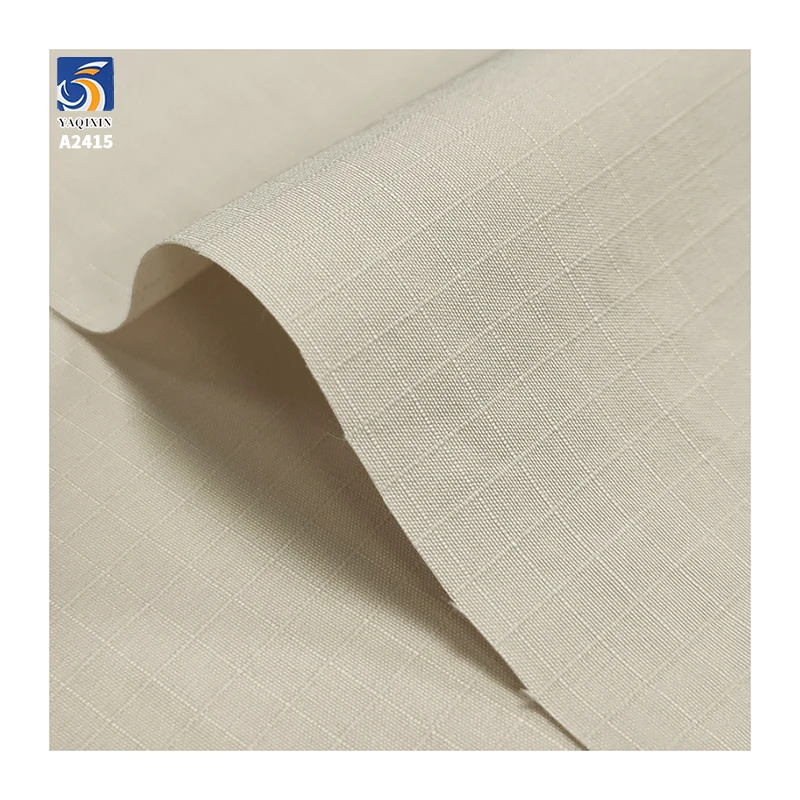 A2415 150g/m² 65% Cotton and 35% Nylon Blend Jacquard 5mm Single-Line Check Sand-Washed Cotton Fabric Jacquard Plaid Pant Fabric - 图片 4