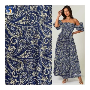 YX813 Ethnic Style Design Cashew Flower Woven Polyester Cotton Jacquard Chiffon Fabric for Clothing Home Fabric Tablecloth