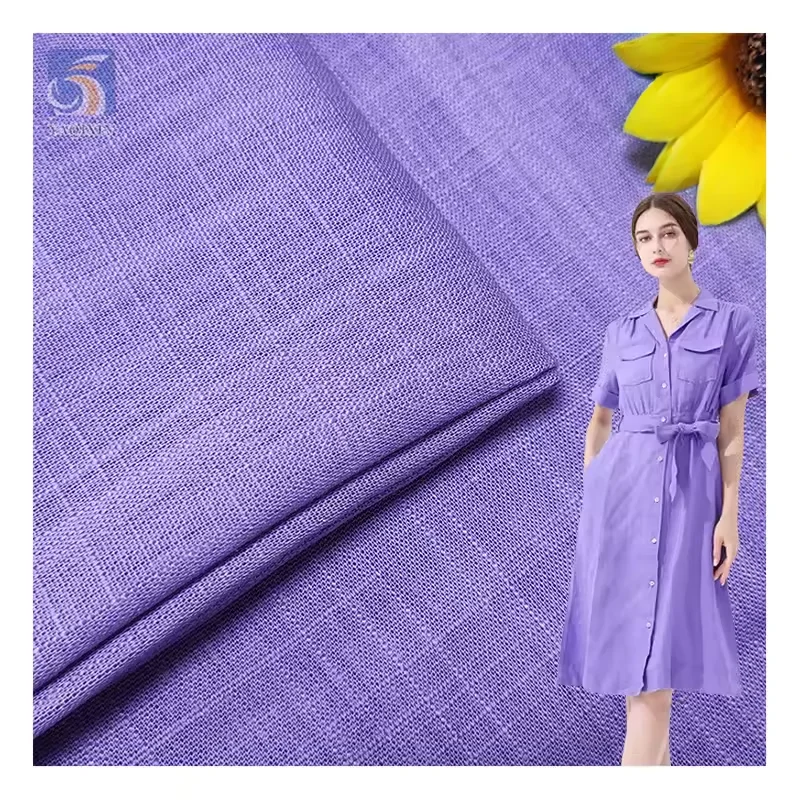 YX2377-1 Wholesale 120gsm Washed 100% Linen Fabric for Men Shirt - 图片 3