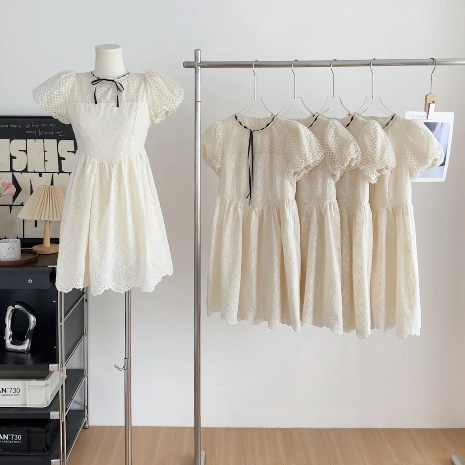 Custom Double Sided Wave Embroidery Soft Lace Swiss Lace Dress White 100%Cotton Embroidery Lace Fabric With Holes - 图片 5