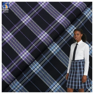 YX1416 China Manufacturer 190gsm Popular in Ghana, Africa TR Suit Yarn Dyed Checked School Uniform Plaid Fabrics for Children