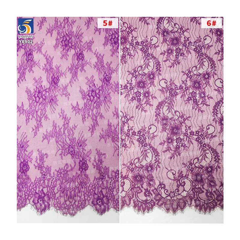YX902-1 Luxurious and Noble Color Eyelash Lace Fabric Textiles Eyelash Lace Fabric for Lingerie Women High Quality - 图片 5