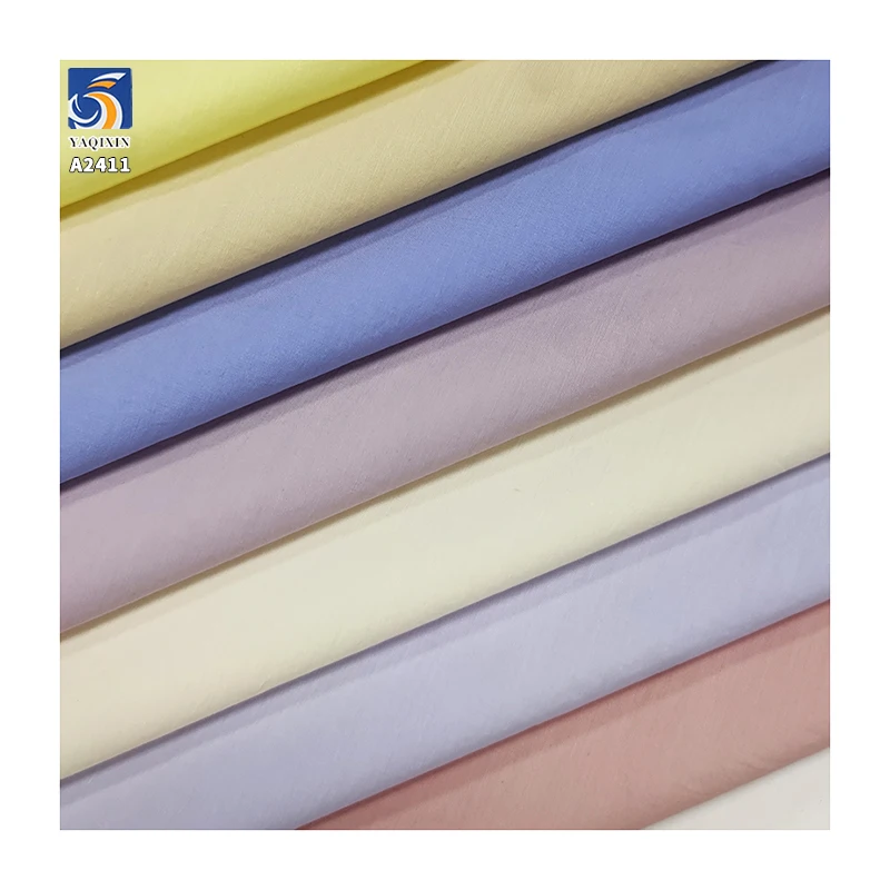 A2411 Summer 60 Count 65% Cotton 35% Nylon Cotton Poplin Plain Weave Fabrics 85gsm High Count Shirt Dress Fabric - 图片 2