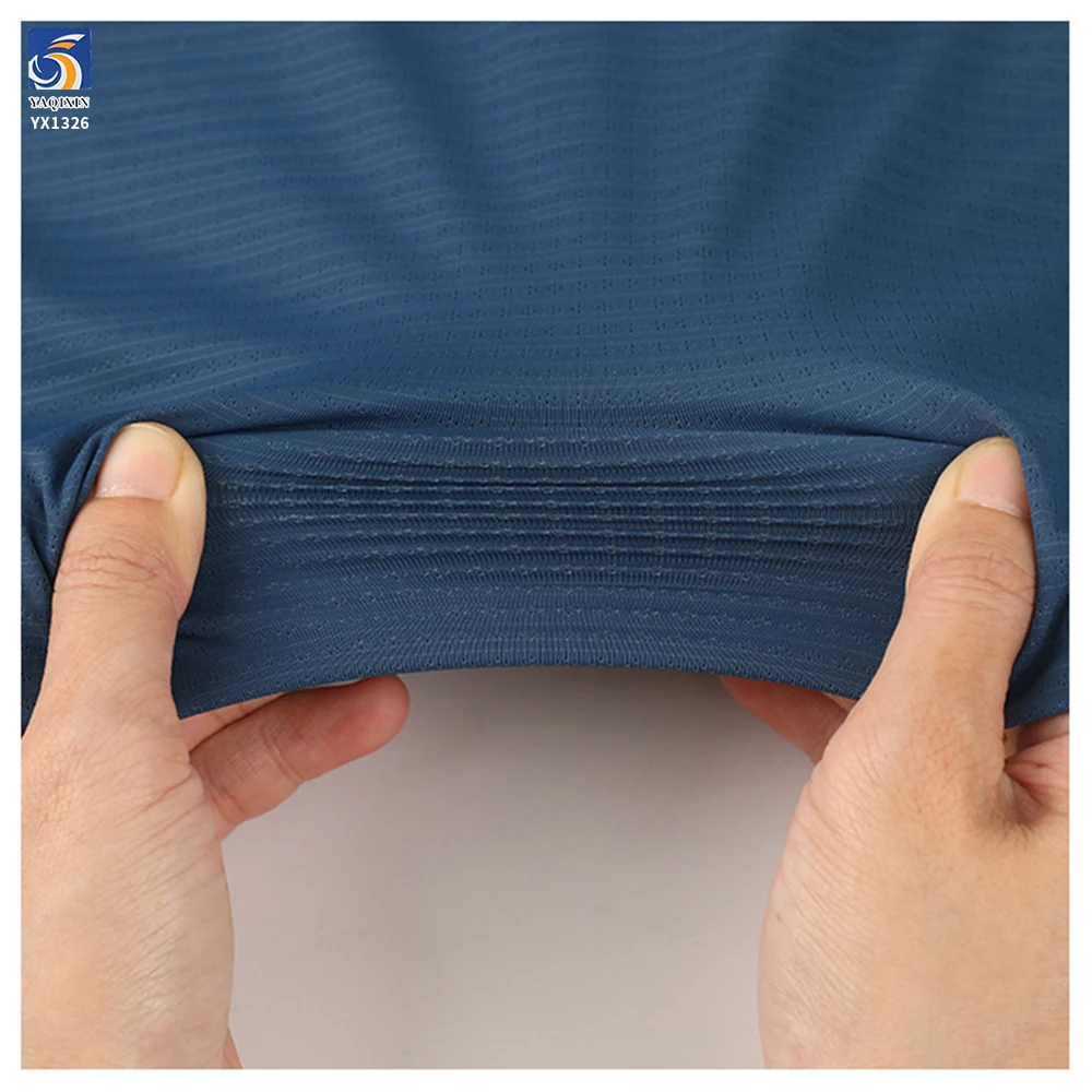 YX1326 165gsm High Quality 85% Nylon 15% Spandex Stretch Breathable Dots Jacquard Knitted Fabric for T-Shirt Men's Sportswear - 图片 3