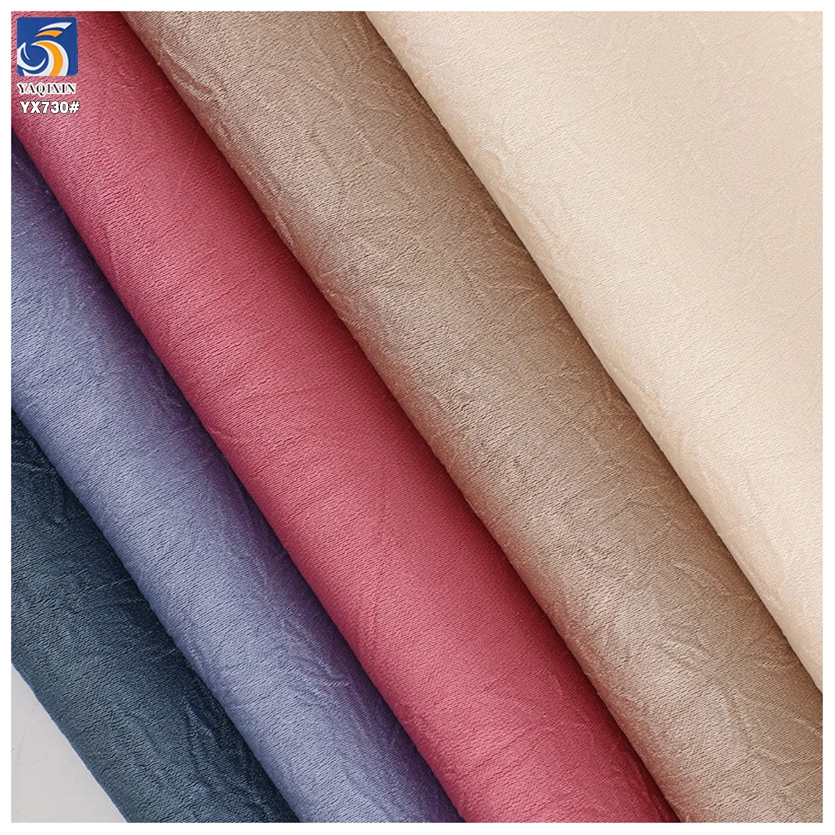 YX730-1 Fashion Dress Ladies Jacket Suit Fabric Single Sided Embossed Wrinkled Crepe Chiffon Fabric 100% Polyester - 图片 6
