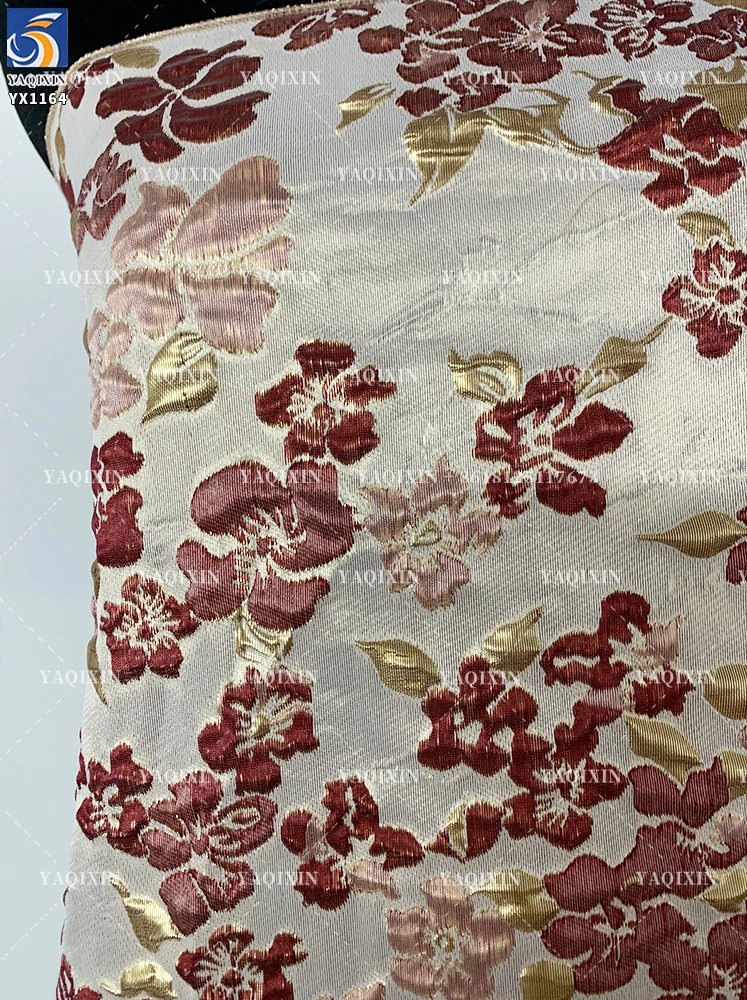 YX1164 180gsm Woven 100% Polyester 3D Jacquard Brocade Fabric Latest Woman Dresses for Clothing - 图片 5