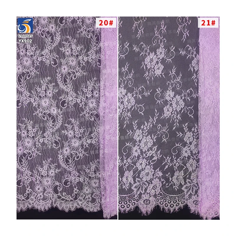 YX902-1 Luxurious and Noble Color Eyelash Lace Fabric Textiles Eyelash Lace Fabric for Lingerie Women High Quality - 图片 6