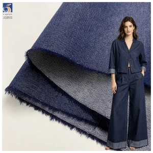 A2502 100D 150gsm Lightweight Washed Denim Look Fabric Cotton Polyester Lyocell Blend 178cm Jacket Coat Pant Fabric