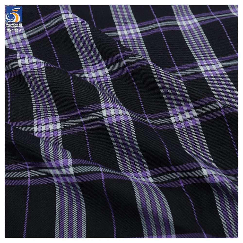 YX1416 China Manufacturer 190gsm Popular in Ghana, Africa TR Suit Yarn Dyed Checked School Uniform Plaid Fabrics for Children - 图片 2