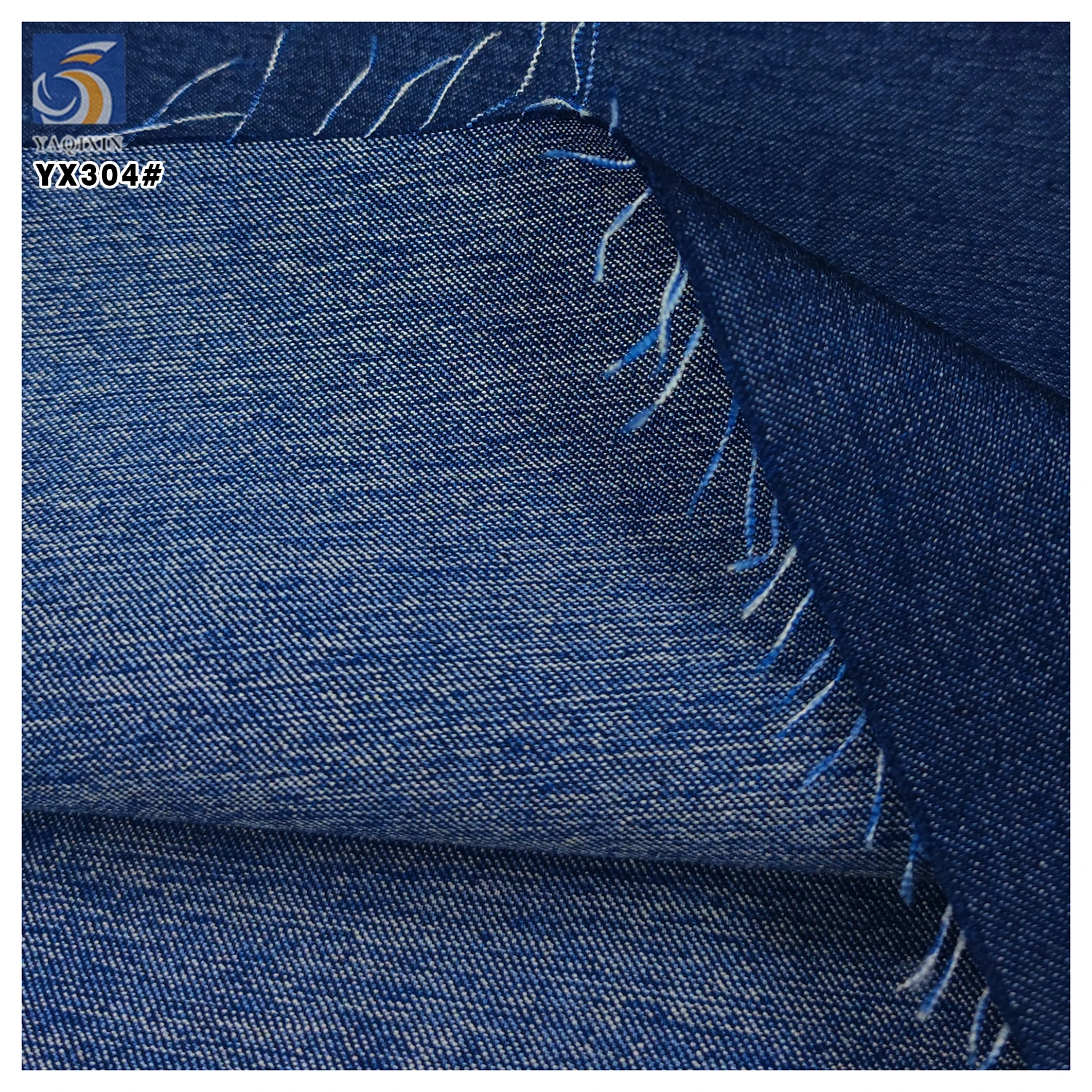 YX304 Latest 150cm Double Strand Anti-Wrinkle Soft Feel 16oz Cotton Stretch Denim Fabric - 图片 4