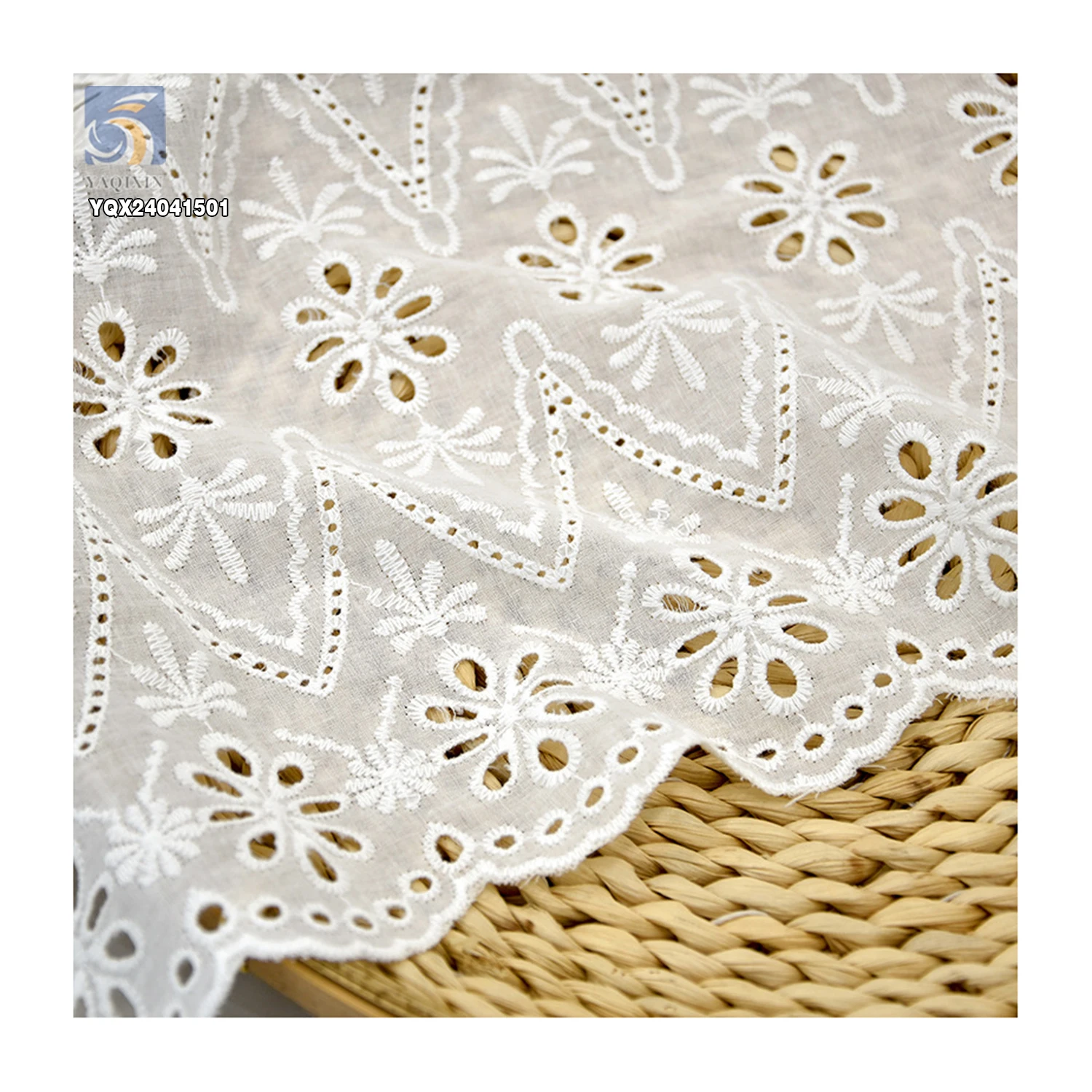 Multicolor Combed Pure Cotton Thread Embroidery Fabric Novel Design Good Price Swiss 100% Cotton Lace Fabric - 图片 3