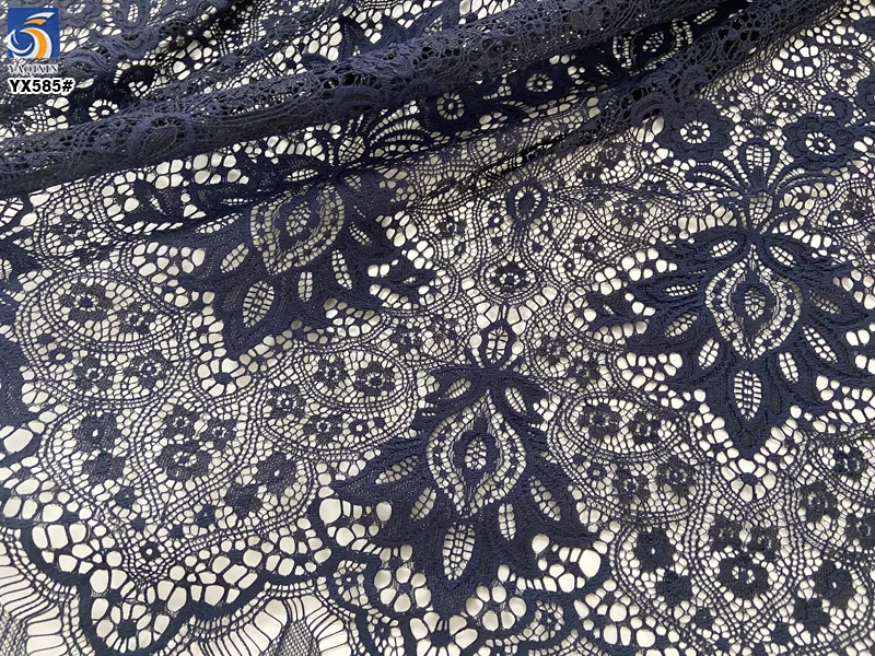 YX585 High Quality Soft Lace 100 Nylon Mesh Fabric for 2025 Fashion Dresses Eyelash Lace Fabric - 图片 5