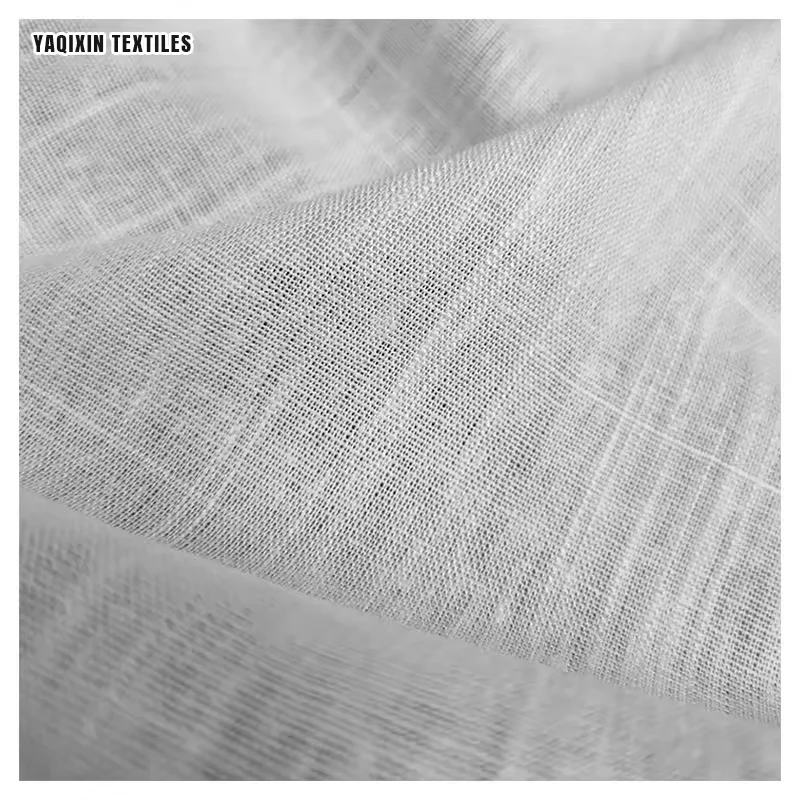 YX2168-1 China Manufacturers Stone Washed Linen Blend Fabric 180gsm 70/30 Rayon/Linen Fabric - 图片 4