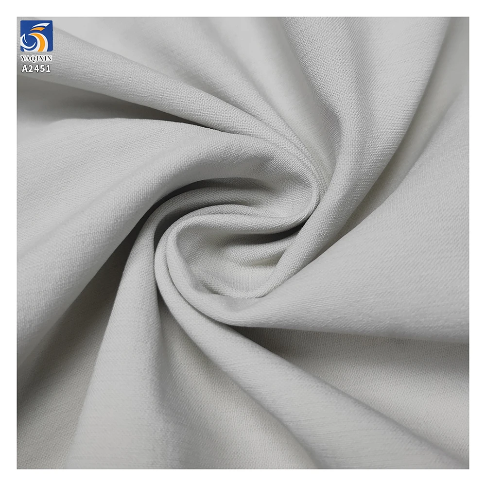 A2451 270gsm Medium Weight 60% Polyester 40% Composite Silk Stretch Fabric New Materials Poly Poplin Thin Stretch Shorts Fabric - 图片 5