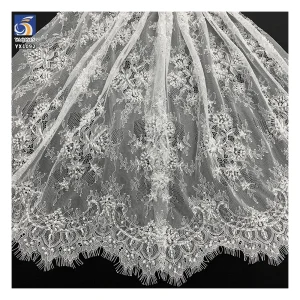 YX1092 300*150CM Great Quality Customized Woven Eyelash Lace Fabric Beaded Pearls Lace Fabrics Textiles Heavyweight - 100%...