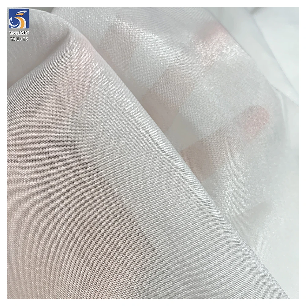 YX1375 Chinese Cheap Price 1 Yard Top Quality Density 80gsm Solid Glossy Chiffon Fabric for Sunscreen Dress - 图片 3