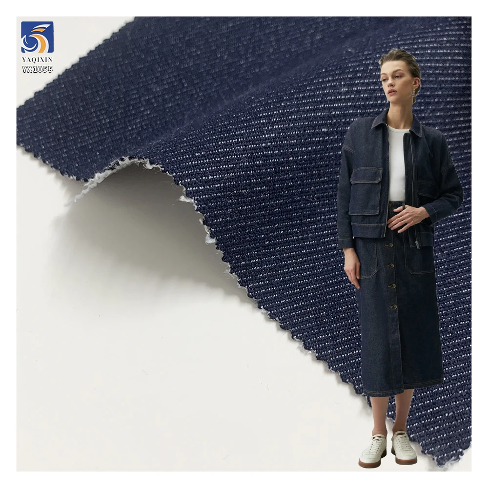 YX1055 New 300gsm Denim Fabric Textile Product Woven 84%Polyester 13%Viscose 3%Spandex Elastic 11oz Denim Fabric Per Meter