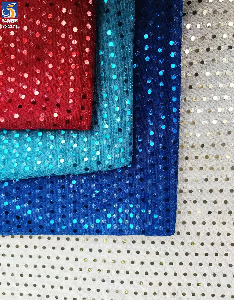 YX1272 Competitive Price 40gsm Purple Tulle Mesh Fabric With Polka Dots and Round Sequins 3mm Sequins Costume Fabrics DIY - 图片 6