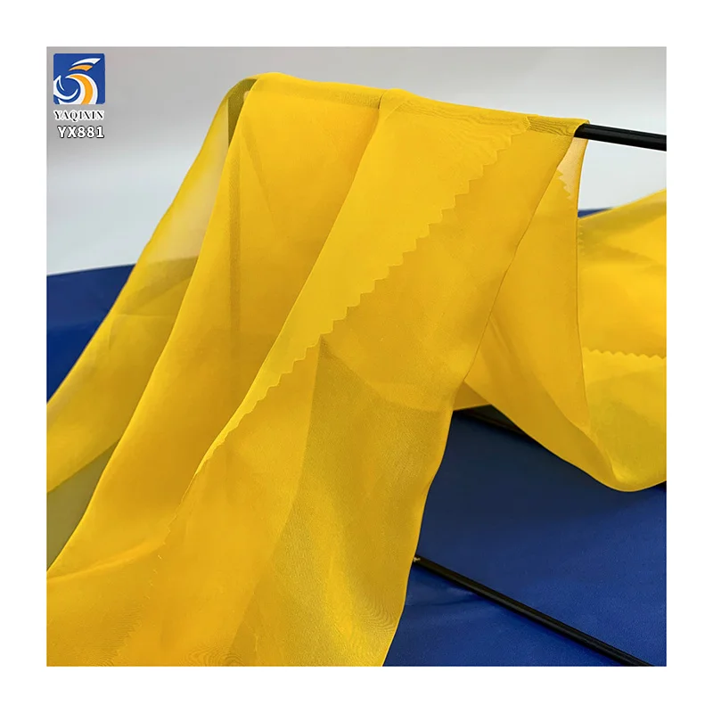YX881 10D High Quality Soft Silk Organza Fabric 100 Polyester 30gsm High Density Silk Organza Fabric Minimum Order of 5 Yards - 图片 5