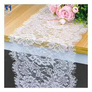 YX914 White Rose Flowers Knit Lace Trim 25cm Nylon Underwear Eyelash Lace Trim High Quality Wholesale