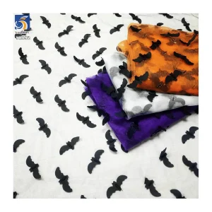 YX892 2025 New Design Textile 100% Polyester Tulle Mixed Color Bat Fabric Holidays Mesh Bat Fabrics