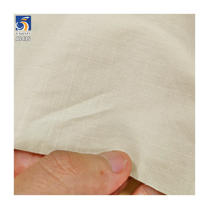 A2415 150gsm 65% Cotton and 35% Nylon Blended Jacquard Fabric 5mm Checkered Sand-Washed Cotton Fabric for Shirts Dress - 图片 6