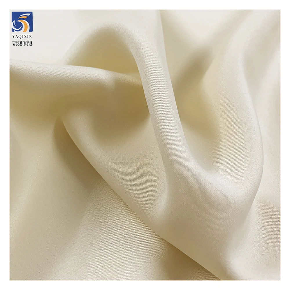 YX1061 170gsm Wall Street Business Apparel Clothing Dress Beige Satin Fabric Polyester Spandex Stretch Elastic Satin Fabrics - 图片 2