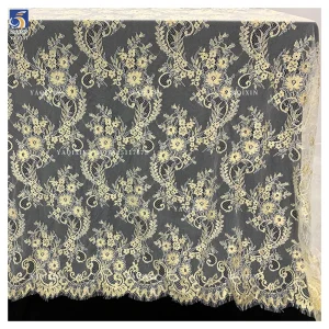 YX1337-1 China Supplier Wholesale 3m*1.5m Custom Dyed Eyelash Lace Fabric New Competitive Price Lace Fabric for Clothing