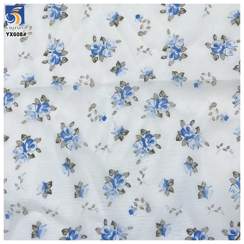 YX608 DIY Custom Glossy Colorful Digital Printed Organza Fabric 100% Polyester Dresses Floral Organza Print Fabrics - 图片 4