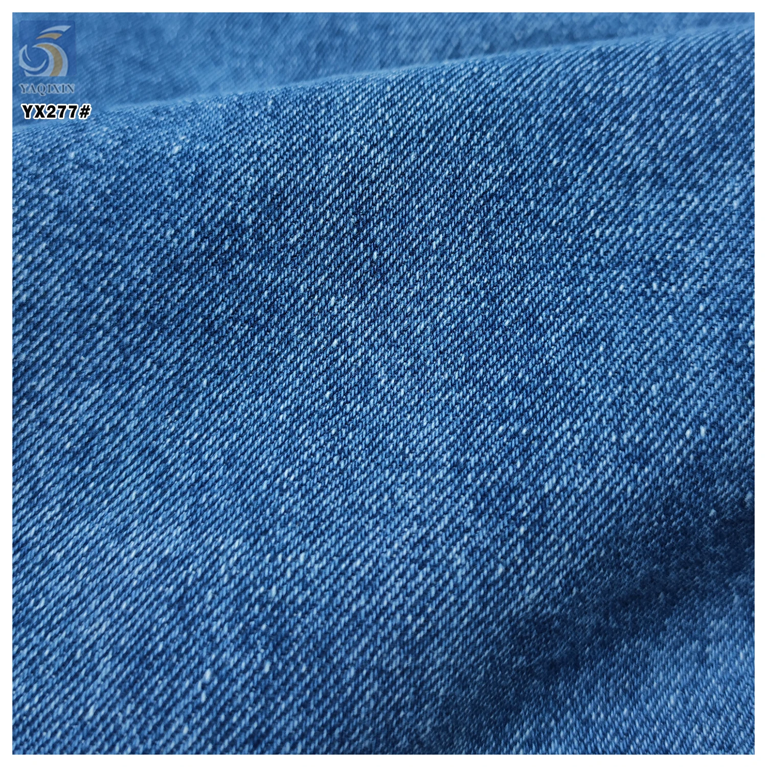 YX277 Good Quality 460gsm 100 Cotton 7*7 Denim Fabric Dark Blue Washed Woven Denim Fabric - 图片 5