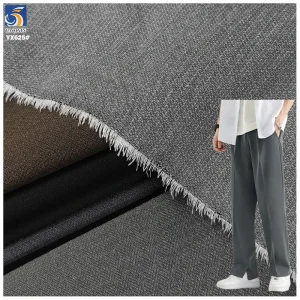 A2371 69% Polyester 28% Spandex 3% Lyocell Fabric 160gsm Woven Sand Washed Lyocell Stretch Fabric for Casual Pants
