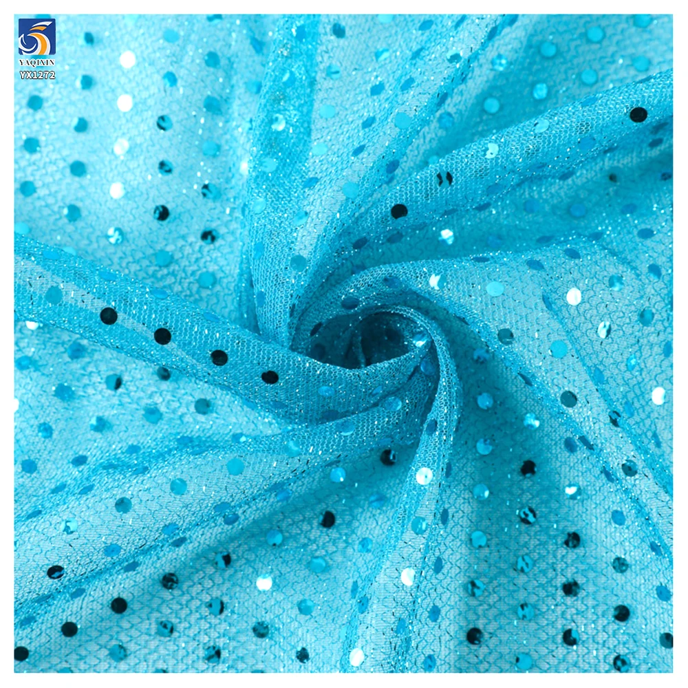 YX1272 Competitive Price 40gsm Purple Tulle Mesh Fabric With Polka Dots and Round Sequins 3mm Sequins Costume Fabrics DIY - 图片 4