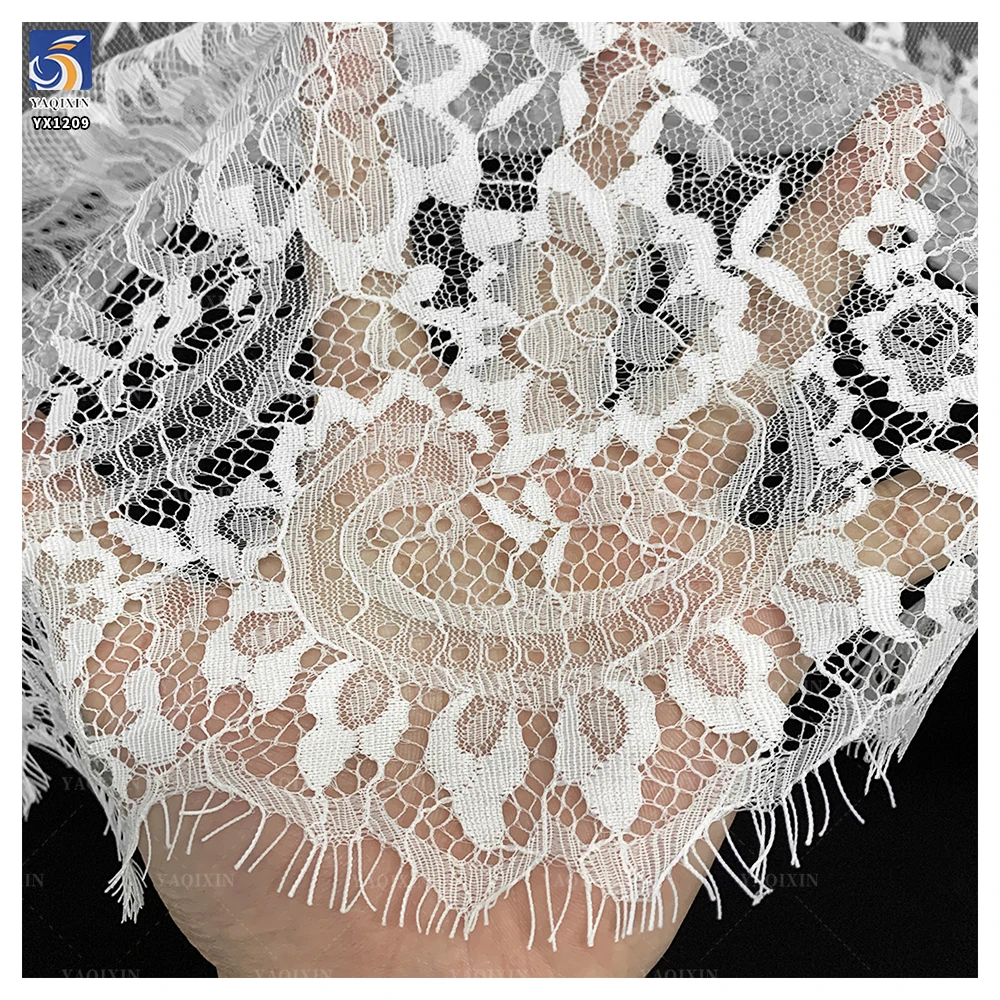 YX1209 300*150CM Manufacturer Chinese Eyelash Lace Fabric European Style Beautiful French Bride Tulle Lace Fabric Soft - 图片 6