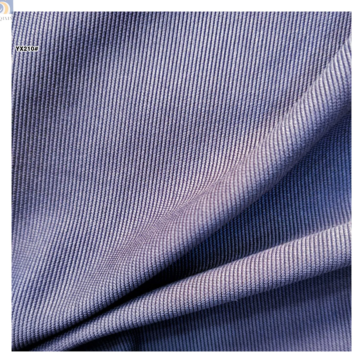 YX210 Plain Dyed 280gsm Horizontal Pinstripe 98 Cotton 2 Spandex 21 Wale Stretch Corduroy Fabric for Women Trousers - 图片 3