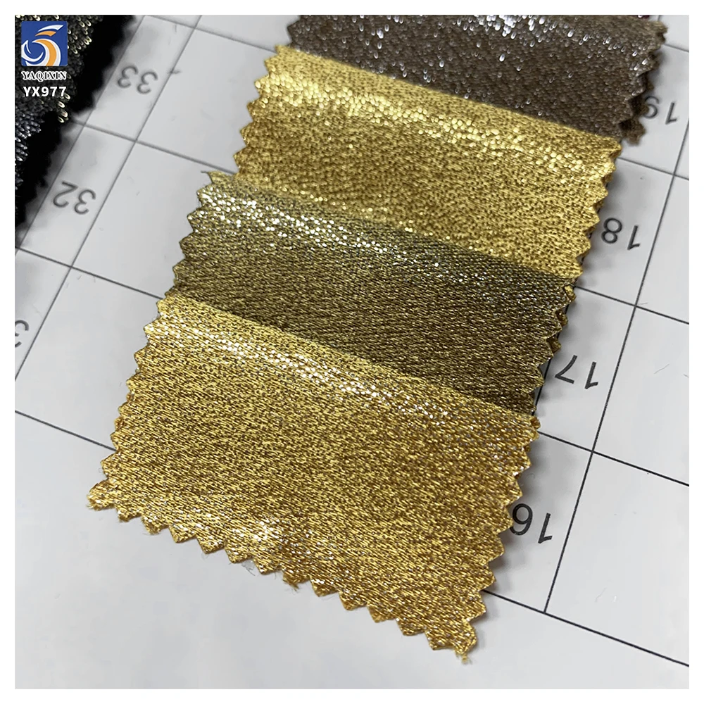 YX977 160gsm 150D*200D Hot Stamping Film 100% Polyester Silky Satin Fabric Luxurious Laser Lurex Background Gowns Satin Fabric - 图片 4