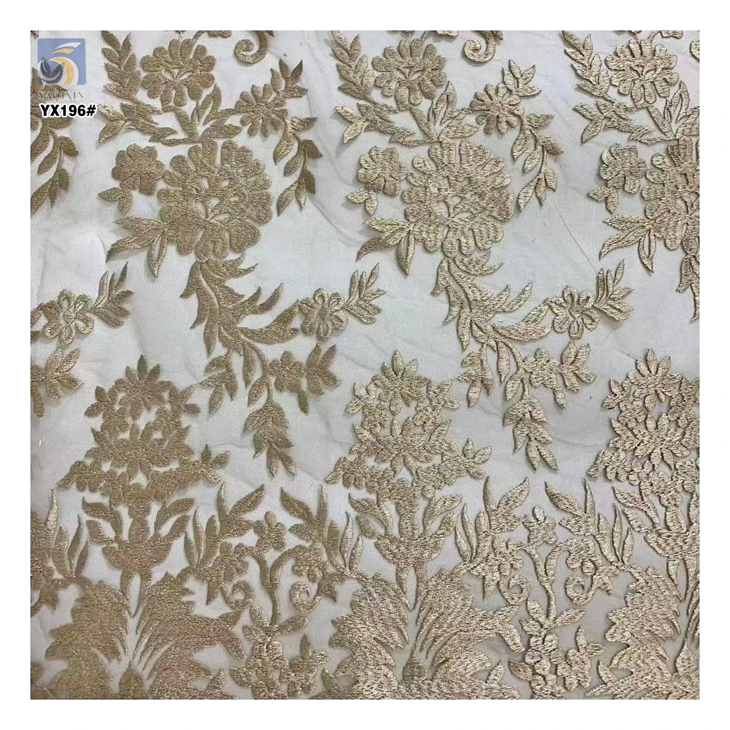 YX196 Hot Full Width Embroidery Tulle Lace Fabric for Women Skirt Heavy Handmade Embroidery Thick Lace Fabric - 图片 6