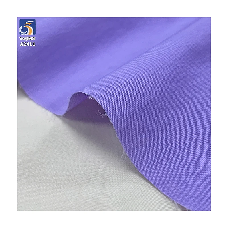 A2411 Summer 60 Count 65% Cotton 35% Nylon Cotton Poplin Plain Weave Fabrics 85gsm High Count Shirt Dress Fabric - 图片 3
