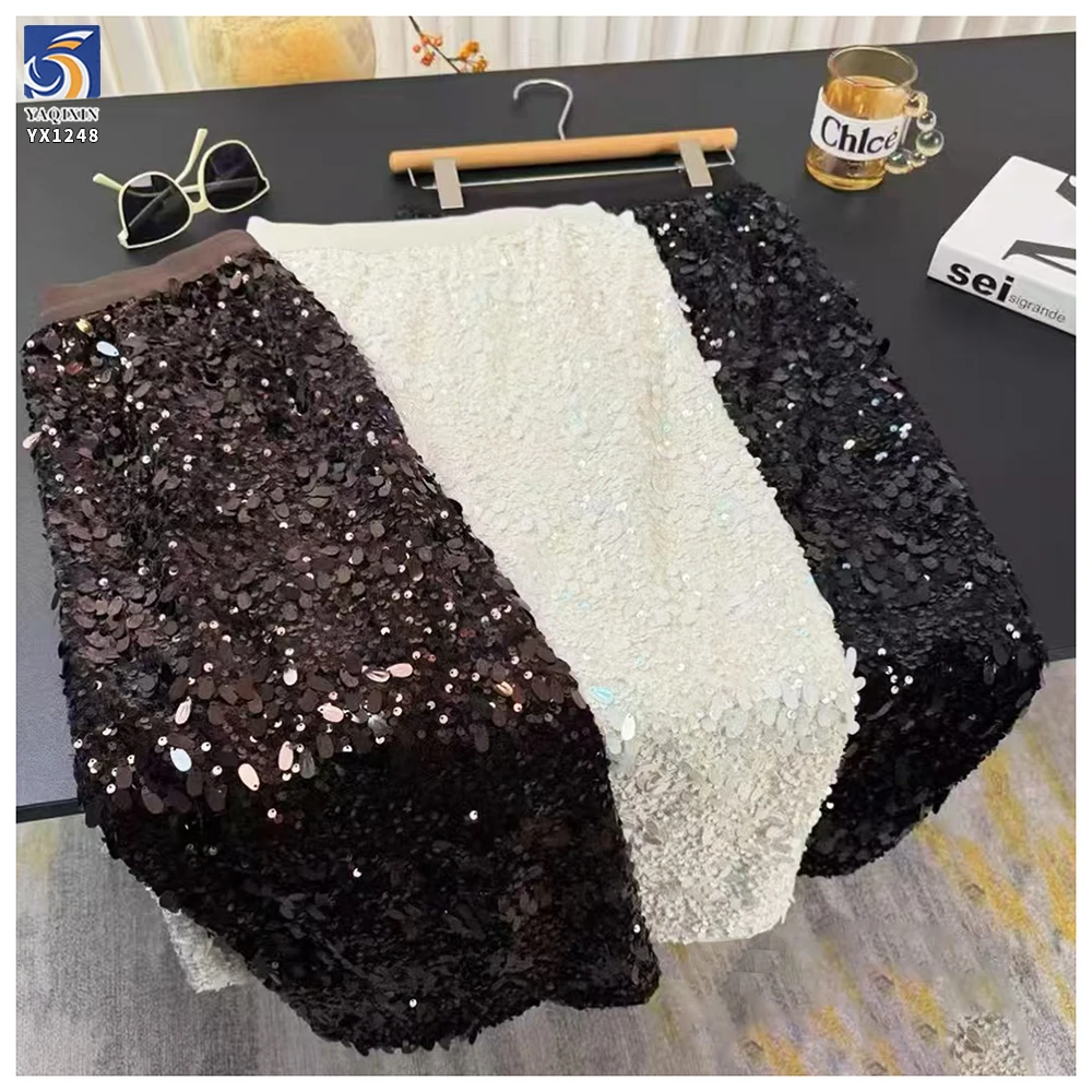 YX1248 2026 Seed-Shaped 5mm Sequins New Design Fabric Velvet Base Embroidery Colorful Sequin Fabric for Fashionable Dress - 图片 2