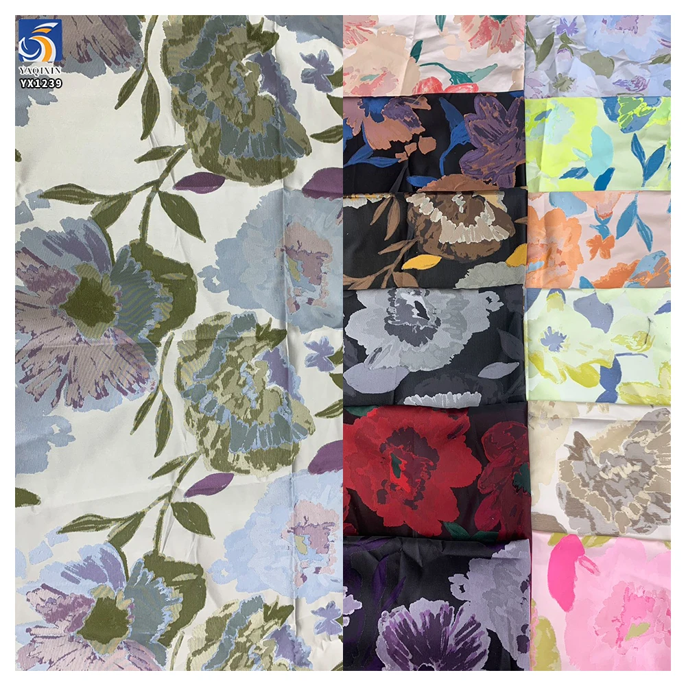YX1239 High Quality 176gsm 100% Polyester Gold Brocade Textured Jacquard Fabric for Women Garments Brocade Fabric 2026 - 图片 2