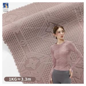 YX1324 175g 78 Nylon 22 Spandex Luxury Fashion Jacquard T Shirts Fabric China Wholesale Stretch Jacquard Knit Fabric for Yoga